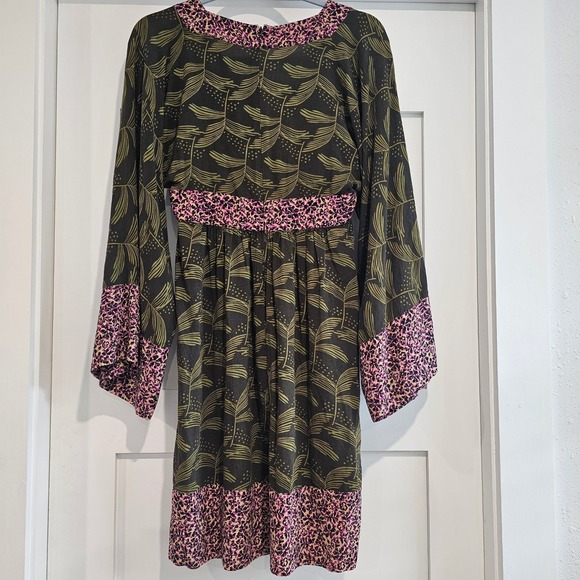 RACHEL Rachel Roy Women Dress Size 2 Black Olive Green Pink Leopard Print - Picture 4 of 7